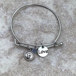 Silver Charm Bracelet with Love